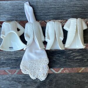 Imm White Ceramic Coat Napkin Holders